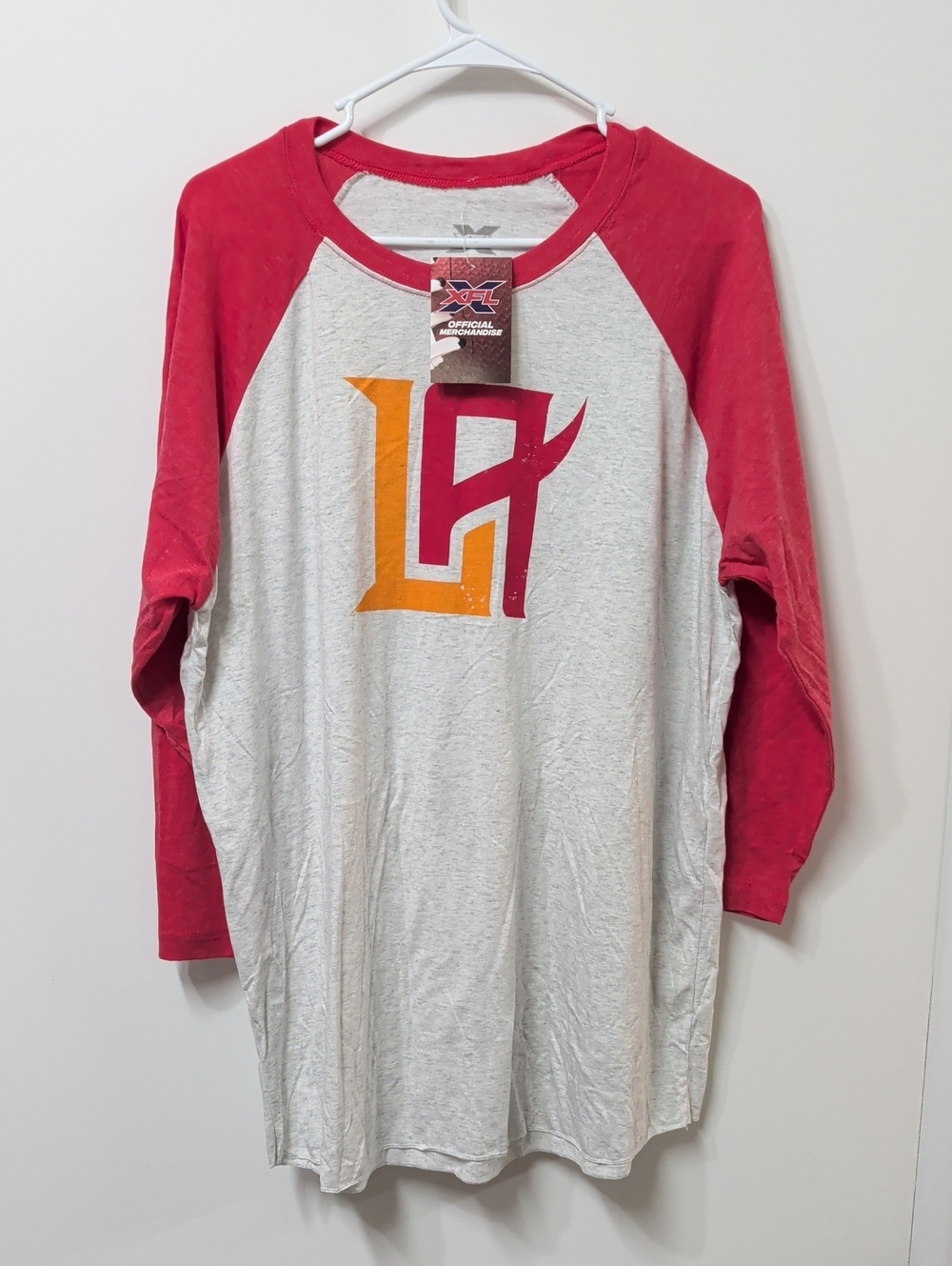 Official XFL Los Angeles Wildcats 3/4 Raglan Shirt Size XL